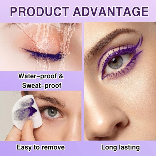 Skiennix Purple Mascara & Eyeliner Set - 5D Volume & Length, Waterproof, Natural Curling, All Skin Types