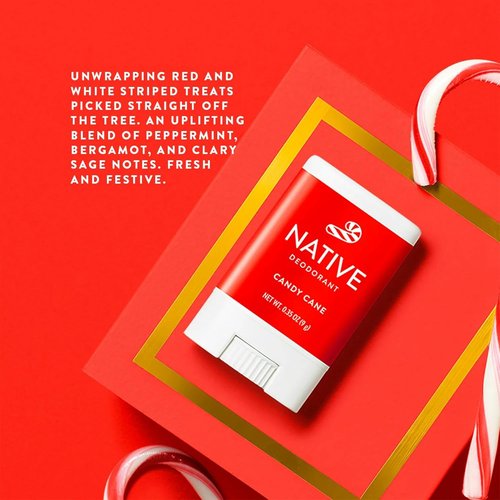 Native Candy Cane Mini Deodorant - Refreshing Scent | 0.35oz Travel Size