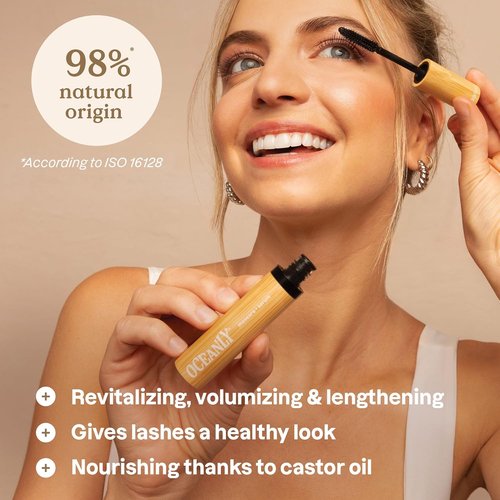 ATTITUDE Oceanly Mascara - EWG Verified Eye Lash Serum for Length & Volume | Vegan Beauty, Black, 0.24 Oz