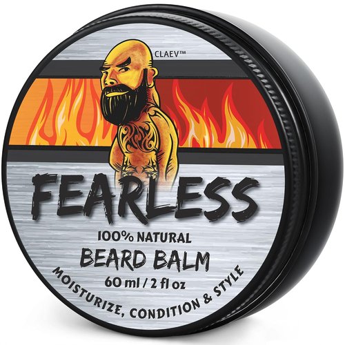 Claev Beard Balm - 100% Natural Conditioning & Styling Balm for Rugged Men | 2 oz, Shea Butter & Cedarwood Oil
