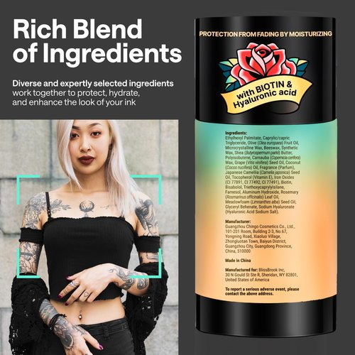 Tattoo Balm Stick – Maximum Strenght Tattoo Aftercare Healing Ointment – Travel Size Deluxe Tattoo Butter Moisturizer & Tattoo Numbing Cream, Lotion, Glide Alternative, Tattoo Care Supplies