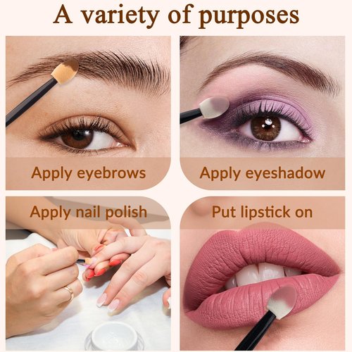 300PCS Eyeshadow Applicator Sticks, Disposable Eye Shadow Sponge Applicators, Makeup Applicators for Girls, Lady and Women