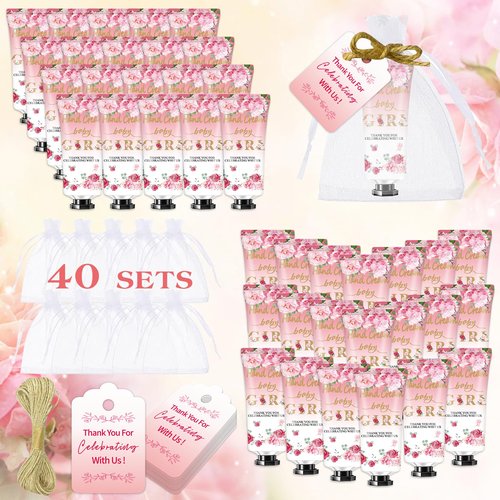Multipurpose Baby Shower Party Favors - 40 Pack Hand Cream Sets, Wedding & Thank You Gifts for Guests
