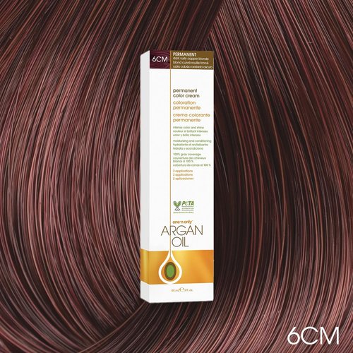 One N' Only Permanent Hair Color - Argan Oil Infused Dye for Rich Gray Coverage - 6CM Dark Rusty Copper Blonde (3 oz)