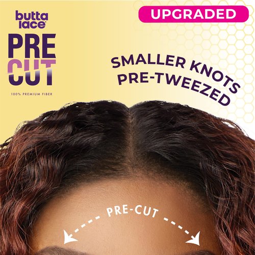 Sensationnel Butta Lace Precut Wigs - Unit 4 Glueless Extra Wide 5 Inch Deep Parting Synthetic Pre Tweezed Smaller Knot Hairline (BALAYAGECOPPER)
