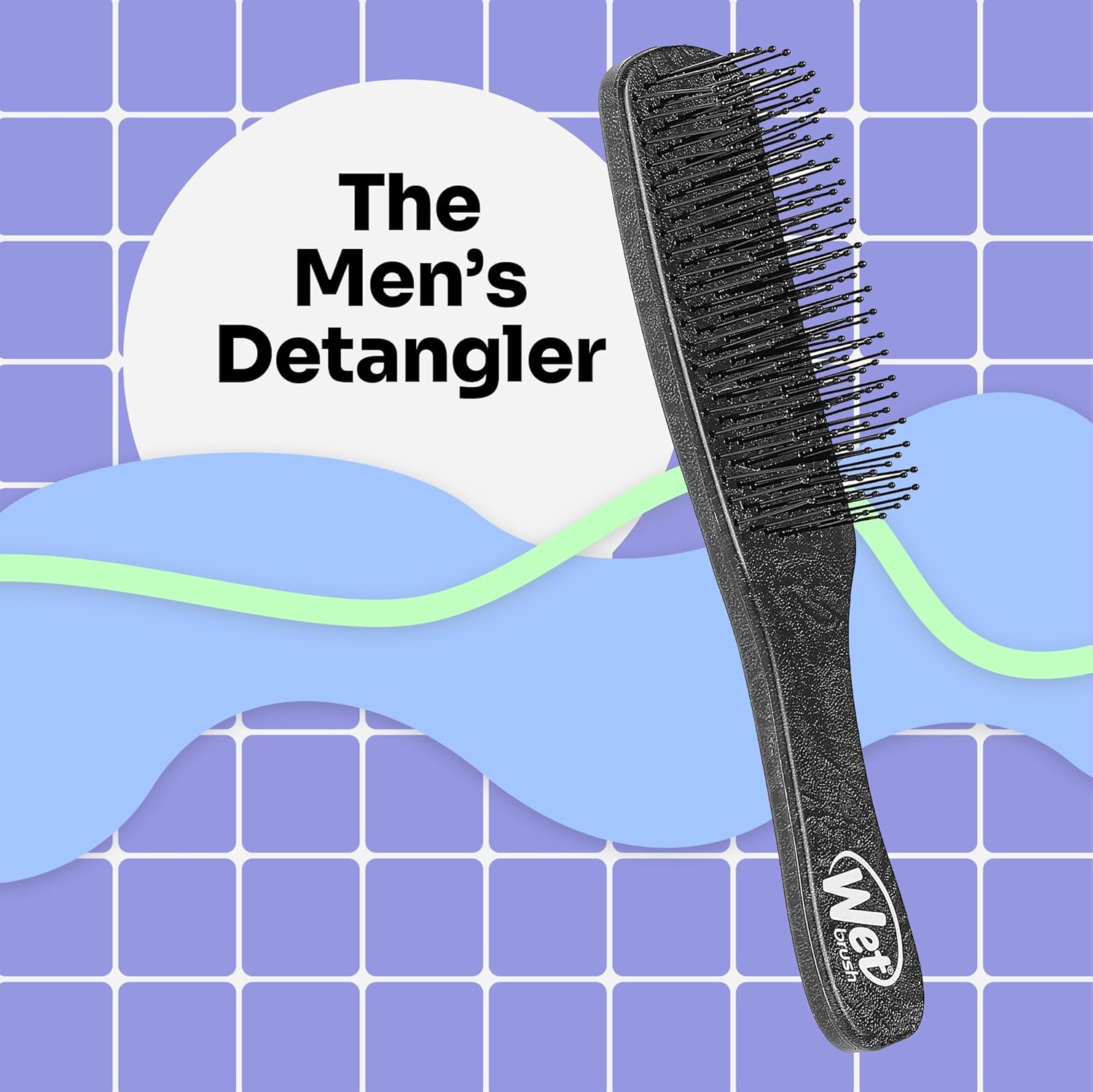 Wet Brush Detangling Hair Brush for Men - Black | Stimulates Scalp & Promotes Stronger Hair Growth