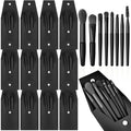 Tioncy 12 Sets Travel Makeup Brush Set Bulk Brushes Bag Bridesmaid Gift Synthetic Fibre Face Make up Brushes Angled Blush Brush for Wedding Bridal Shower Favors Bachelorette Party Gift(Black)