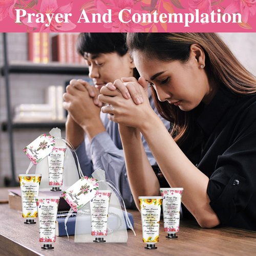 50 Sets Christian Hand Cream Gifts, Christian Gifts for Women, Bible Hand Lotion for Christian Party Favors with Prayer Cards, Bible Verse Prayers Religious Gifts for Women, Birthday Graduation Gifts