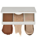 MIRABELLA - Megastar Pro Face Trio Powder Contour Palette with Bronzer, Cream Highlighter & Contour Powder, Lightweight Buildable 3-in-1 Highlighters Makeup for a Sculpted Look, All Skin Types