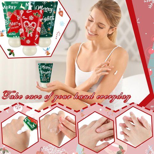 Sacubee 48 Christmas Hand Cream Gift Bulk Travel Size Skin Lotion for Women Party Favors Gift Set Merry Xmas Stocking Stuffers Bridal Baby Shower Hand Cream Set for Guest