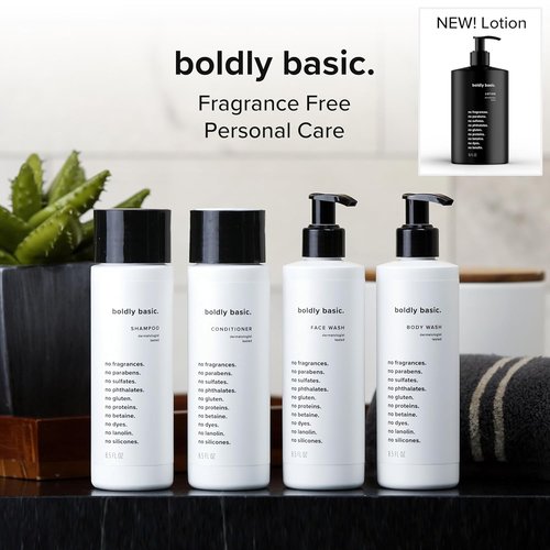 Boldly Basic Fragrance-Free Lotion - Moisturizer for Dry, Sensitive Skin - Non-Greasy & Hypoallergenic (16 oz)