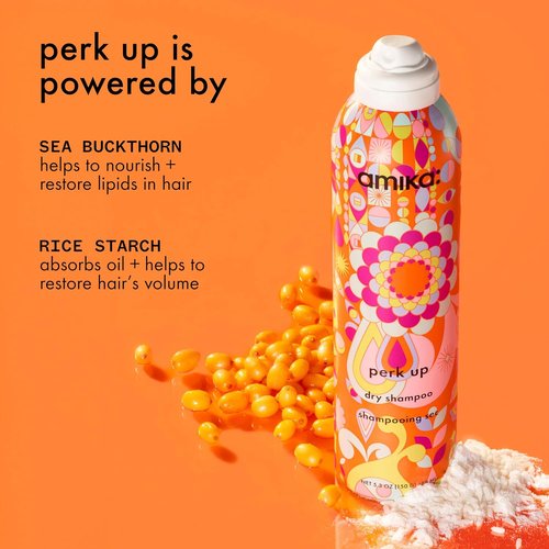 Amika Perk Up Talc-Free Dry Shampoo - Refresh Roots with Volume, No White Residue, Absorbs Oil & Reduces Odor, All Hair Types
