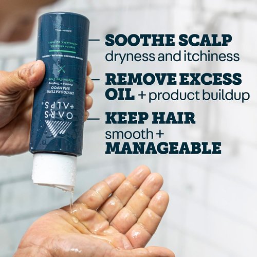 Oars + Alps Men's Sulfate-Free Hair Shampoo - Nourishing Formula with Witch Hazel & Tea Tree Oil | 13.5oz