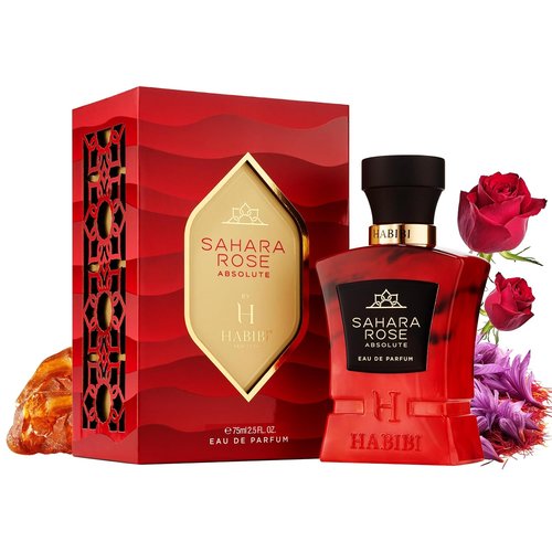 H HABIBI Sahara Rose Absolute Eau de Parfum - Luxury Long-Lasting Rose Fragrance | 75 ml (2.5 fl oz) for Men & Women