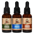 Dr. Squatch Conditioning Beard Oil - Nourishing Men's Beard Oil Gift Pack | 3 Long-Lasting Scents: Fireside Bourbon, Glacial Falls, Woodland Pine
