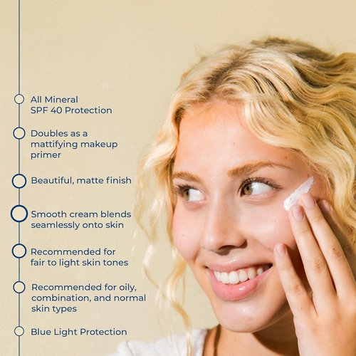COTZ Face Prime & Protect Mineral Sunscreen - Broad Spectrum SPF 40 | Non-Tinted Facial Primer 1.5 oz