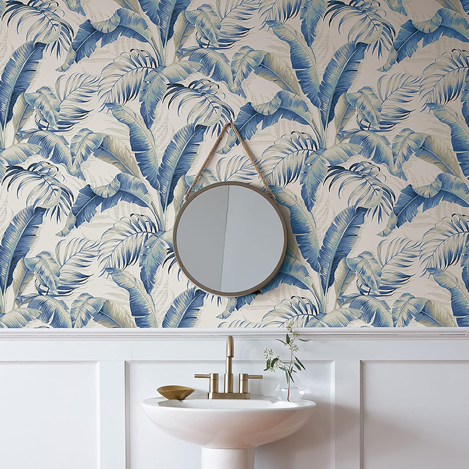 Tommy Bahama Peel and Stick Wallpaper - Tropical Design for Bedroom & Kitchen | 30.75 Sq Ft Coverage (Azure)