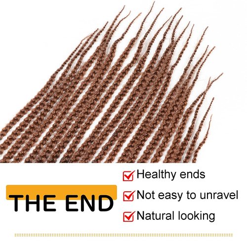 7 Packs Goddess Box Braids Crochet Hair 18 Inch Prelooped Crochet Box Braids Crochet Hair for Black Women Braiding Hair (18 Inch 7 Packs, #1B/30)