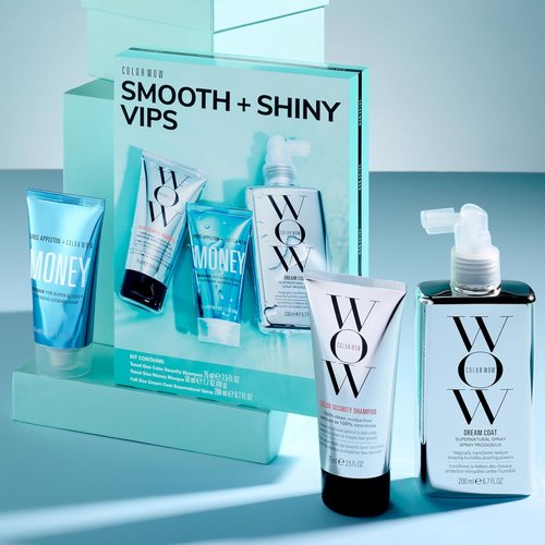 COLOR WOW Smooth + Shiny VIPs Kit - Ultimate Hair Care Set for Glossy, Frizz-Free Locks