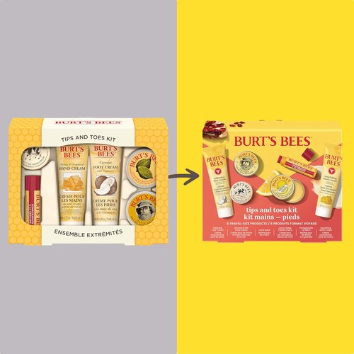 Burt's Bees Tips and Toes Gift Set - 6 Travel Size Moisturizers with Pomegranate Lip Balm & Creams