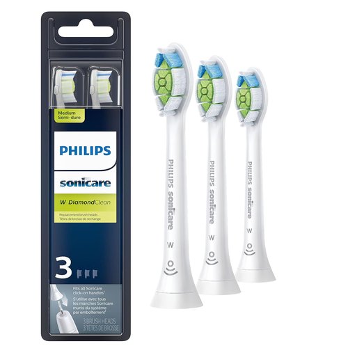 Philips Sonicare DiamondClean Replacement Toothbrush Heads - 3 White Brush Heads & C3 Premium Plaque Control - 2 White Brush Heads