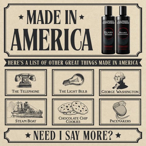 Polished Gentleman Beard Wash and Conditioner Set - Softens and Strengthens - Beard Shampoo with Growth Oil - Moisturizer & Beard Thickener - Tea Tree Unscented - Paraben-Free & Sulfate-Free (8oz)