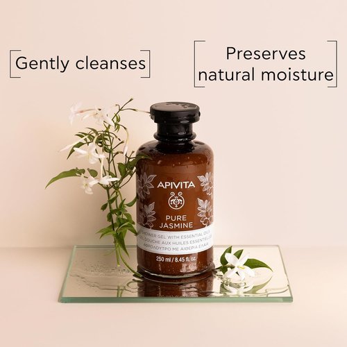 APIVITA Pure Jasmine Shower Gel - Gently Cleanses & Hydrates Skin with Jasmine & Propolis