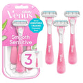 Gillette Venus Sensitive Women's Disposable Razors - Pack of 3 for Smooth, Irritation-Free Shaving