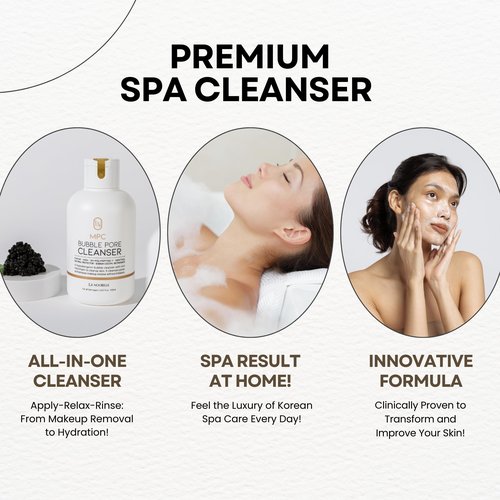 La Noubelle MPC Bubble Pore Cleanser, Korean Face Wash, Gentle Deep Pore Facial Cleanser with Caviar, Blackhead Makeup Remover, Pore Minimizer, Hydrating, Exfoliator, Oily, Dry Skin 5.07 fl oz