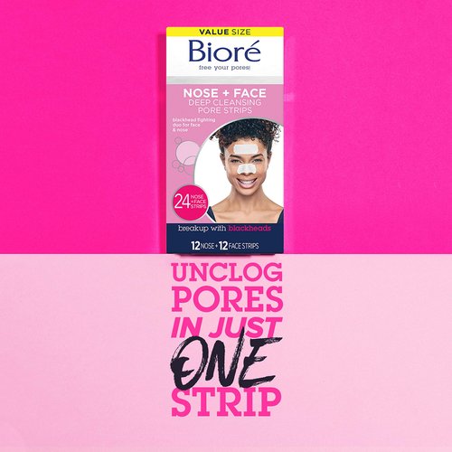 Bioré Nose+Face 24ct Pore Strips with Bioré Charcoal 18ct Nose Strips