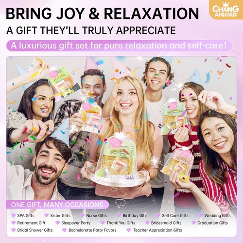 35 Pcs Spa Party Supplies for 5 – Spa Gifts for Women, Girls & Kids | Spa Set with Eye & Face Masks, Lip Balm, Hand Cream, Bath Bombs, Towels & Gift Bags | Spa Kit for Birthdays, Sleepovers, Spa Days