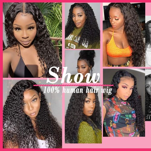huarisi Water Wave U Part Wig Human Hair for Women 100% Unprocessed Brazilian Virgin Curly Upart Wig Human Hair Wigs 150% Density Natural Color (14 Inch)