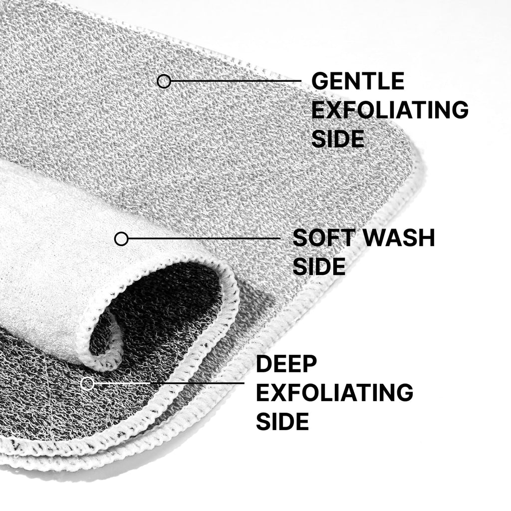 ZOMCHI 2 Count Wash Cloths, Exfoliating Washcloth with Dual Texture for Face and Body, Exfoliating Wash Cloth for Showering (Deep and Gentle)