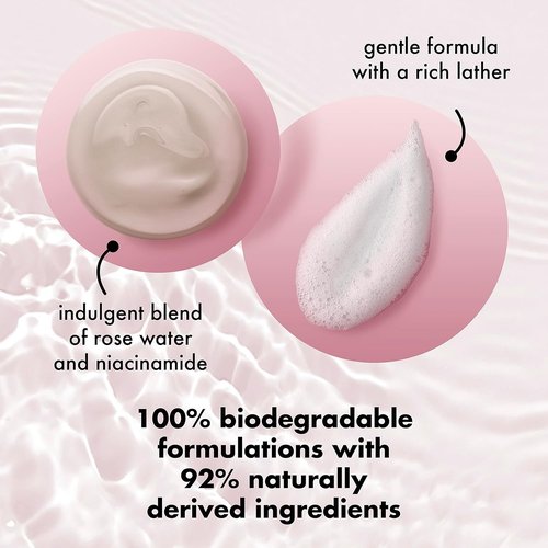 Love Beauty and Planet Body Wash - Nourishing Rose Water & Niacinamide, 20 fl oz | Plant-Based & Biodegradable