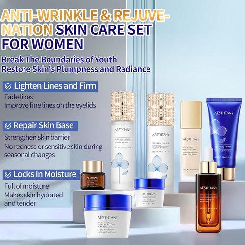 Regine Switzerland Anti-Aging Skin Care Kit - 8-In-1 Rejuvenating Daily Routine for Women
