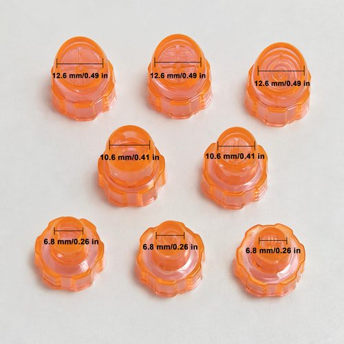 Plastic Cap Beaty Machine Spare Parts Water Peeling Tips 8pcs Per Set For Elitzia ETNS900 ETAF131T (Orange)
