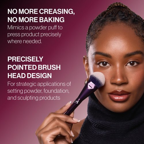 Anisa Beauty Cover & Set Makeup Brush | Professional Foundation, Cream & Powder Brush for Setting and Sculpting with Dense Angled Blending Tip for a Smooth, Flawless Complexion
