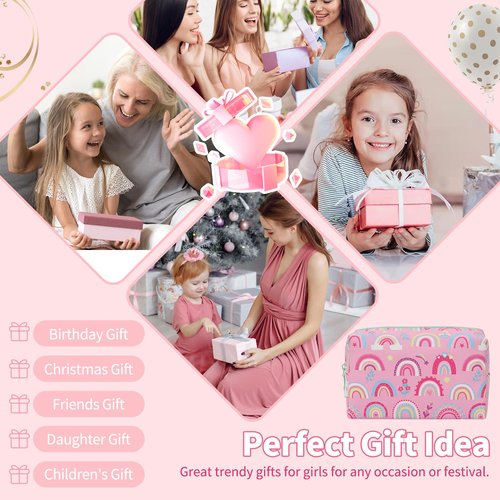 onemoky Small Makeup Bag for Girls, Cute Makeup Bag Travel Makeup Organizer Bag, Birthday Gifts for Girls 4 5 6 7 8 9 10 11 12 13 14 15 16 Years Old, Graduation Gifts for Teen Sister Daugther Friend