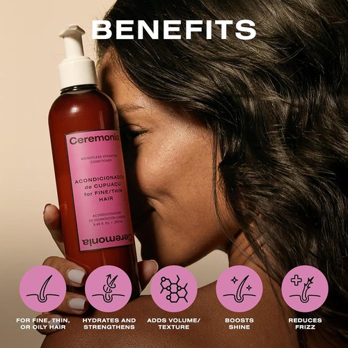 Ceremonia Weightless Hydration Conditioner - Nourishing Formula for All Hair Types | 8.50 Fl Oz