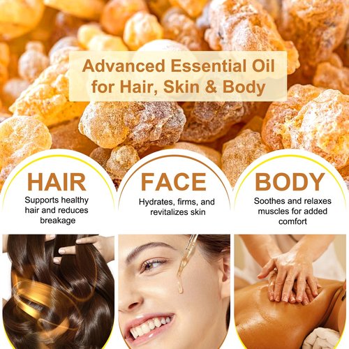 Shuangjia Frankincense Resin Oil for Face 2.02 fl.oz, Reduces Fine Lines & Wrinkles, Soothes & Repairs Skin, Deep Hydration for Body, Anti-Aging Serum Frankincense Skin Essential Oil Wrinkle