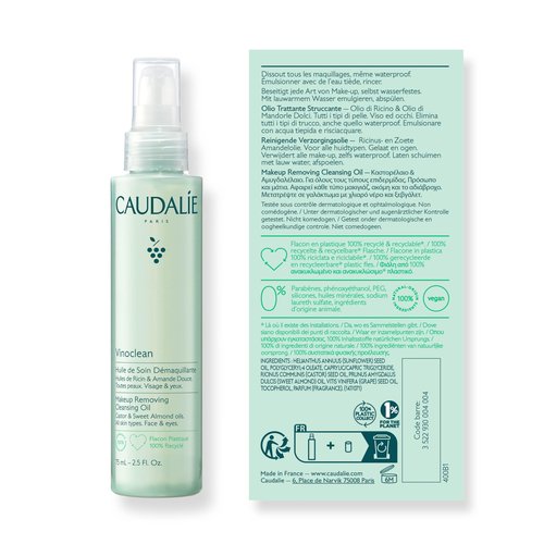Caudalie Vinoclean Makeup Removing Cleansing Oil, Waterproof Makeup Remover - 150 mL