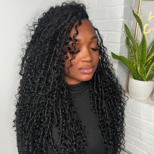 14A Grade High Amplitude Indian Wave Bulk boho braids Human Hair Braiding 100% Brazillian Virgin Hair Extensions 2Bundle/Pack 100g More Density for Micro braiding No Weft (Deep wave, 18inch)
