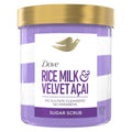Dove Sugar Body Scrub - Velvet Acai & Rice Milk for Exfoliated, Hydrated Skin | 15 oz