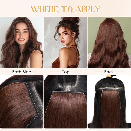 S-noilite 6Pcs Clip in Human Hair Extensions,Remy Single Clip in Hair Extensions 6Pcs 6clips Straight Golden Brown/Bleach Blonde Seamless Hairpieces for Women 16Inch 40g