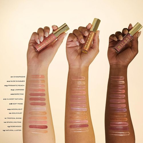 Milani Lip Gloss - Keep It Full Nourishing Lip Plumper with Hyaluronic Acid | Prismatic Peach, 0.13 Fl. Oz.