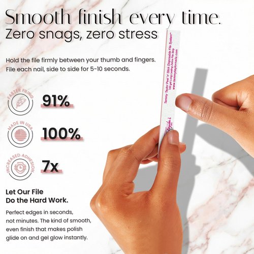 Tammy Taylor 100 Grit Acrylic Finger Nail Files for Women, 100/180 Limas para Uñas & Emery Boards for Nails, Professional Manicure Tools, Salon Art Supplies & Accessories, Disposable Fingernail File