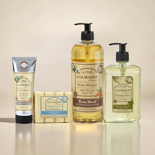 A LA MAISON Lavender Aloe Hand Soap - Natural Liquid Wash with Essential Oils | Biodegradable & Vegan (16.9 oz, 2 Pack)