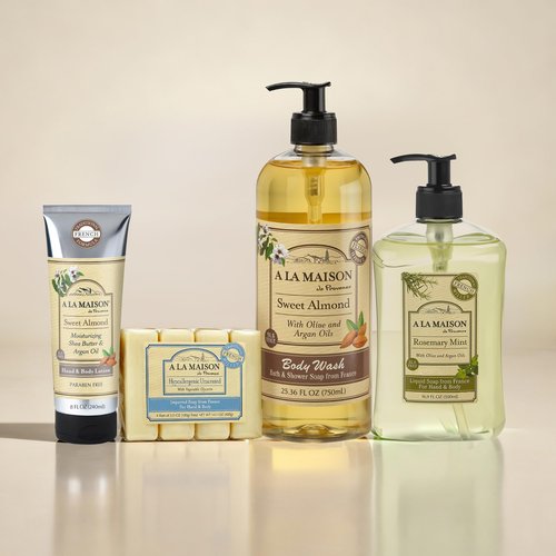 A LA MAISON Sweet Almond Natural Hand Wash Made with Essential Oils - Biodegradable, Plant-Based, Vegan, Cruelty-Free (33.8 Fl Oz Refill, 1 Pack)