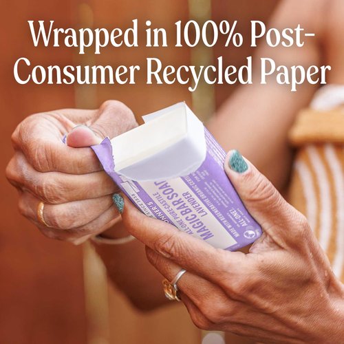Dr. Bronner's Pure-Castile Magic Soap Bars (Lavender, 5 oz, 6-Pack)- Bath Soap with Regenerative Organic Certified Oils- For Face, Body & Hair - Gentle, Biodegradable, Vegan- Bar Soaps for Men & Women
