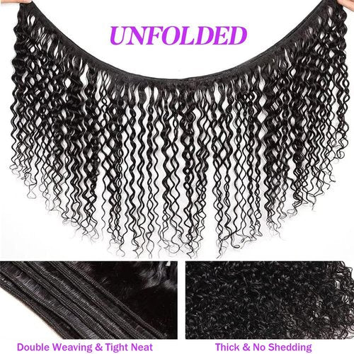 18 Inch Water Wave Bundles 12A Water Wave One Bundles Human Hair 100% Brazilian Unprocessed Remy Single Curly Wet And Wavy Bundles Human Hair Natural Color